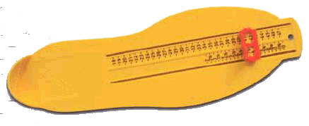 Schuh-Messgerät, Fußmessgerät, zur Größenbestimmung der Fußgröße und Schuhgröße